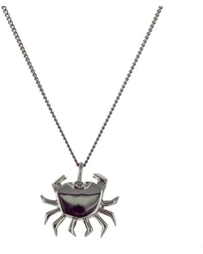 Origami Jewellery Mini Crab Necklace Gun Metal - Black