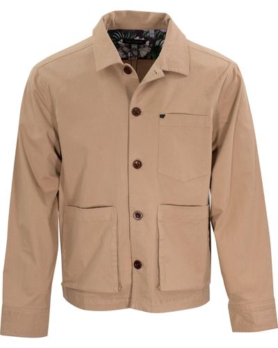 lords of harlech Louis Shirt Jacket In Sand - Natural