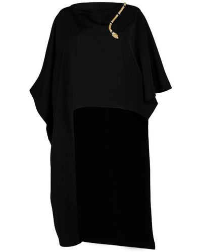Laines London Laines Couture Asymmetric Blouse Cape With Embellished & Gold Wrap Snake - Black