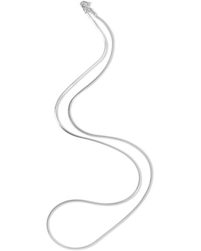 Arvino Thin Snake Chain Necklace - White