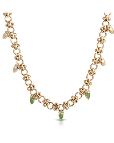 Leeada Jewelry Athena Necklace Jade - Metallic