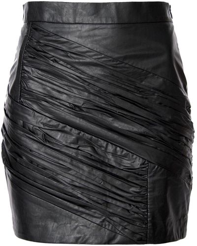 AGGI Jolie Cynical Creased Vegan Leather Mini Skirt - Black