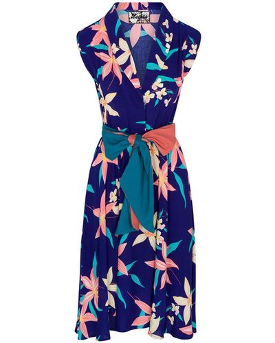 Meghan Fabulous The Honeysuckle Midi Dress - Blue