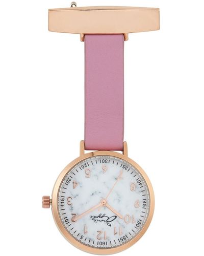 Bermuda Watch Company Annie Apple Meraki Rose Gold Marble Pink Leather Fob 35
