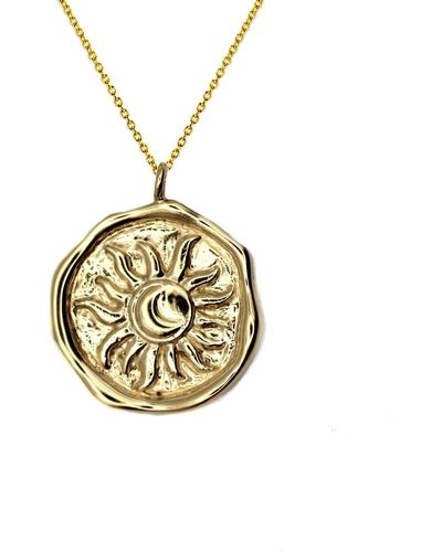 VicStoneNYC Fine Jewelry Sun And Moon Yellow Necklace - Metallic