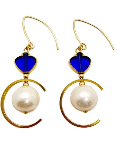 Aracheli Studio Spade Pearls Earrings - Blue