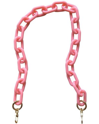 CLOSET REHAB Chain Link Short Acrylic Purse Strap In Bubblegum - Red