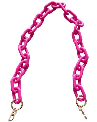 CLOSET REHAB Chain Link Short Acrylic Purse Strap In Magenta - Pink