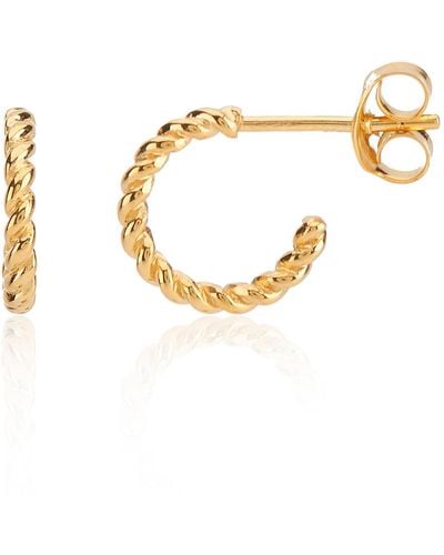 Auree Alhambra Micro Twisted Gold Vermeil Hoop Earrings - Metallic