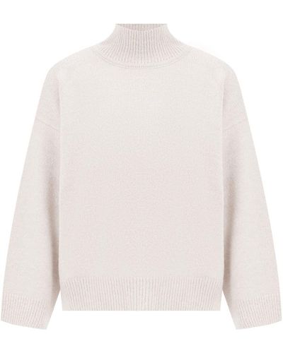 Peraluna Macumba Funnel Neck Wide Sleeve Pullover - White