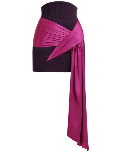 Tia Dorraine Midnight Sky Asymmetric Mini Skirt - Purple