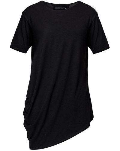 LIA ARAM Draped T-shirt - Black