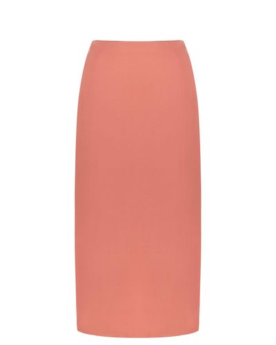 Nocturne Midi Skirt With Slits - Pink