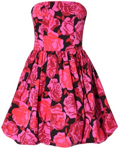 AGGI Ashley Roses Strapless Mini Bauble Dress - Red