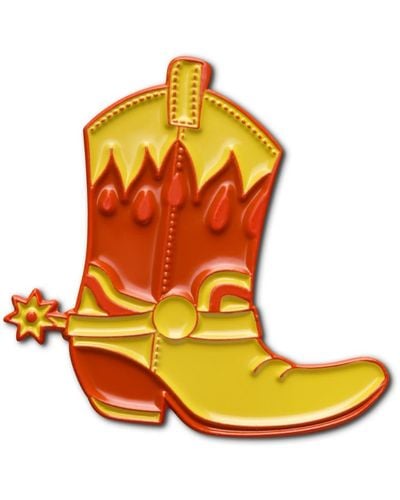 Make Heads Turn Enamel Pin Cowboy Boots - Yellow