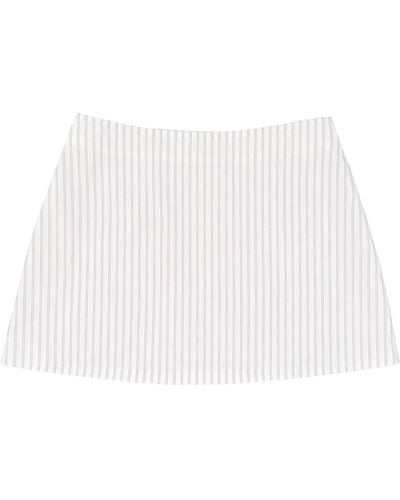 NUAJE NUAJE Cher Mini Skirt In Pinstripe Cotton - White