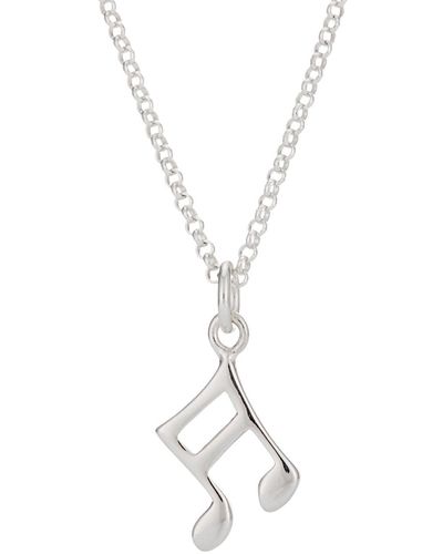 Lily Charmed Sterling Music Note Necklace - Metallic