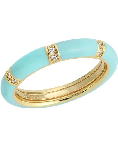 Leeada Jewelry Lamill Enamel Stacking Ring - Blue