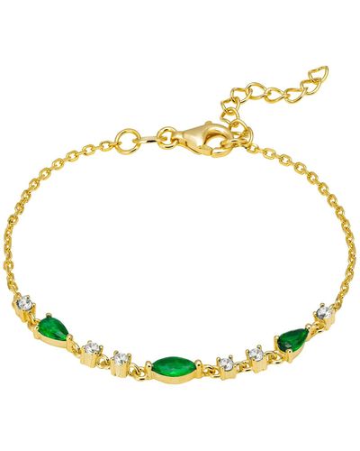LÁTELITA London Olivia Gemstone Bracelets Gold Emerald & White Cz - Metallic