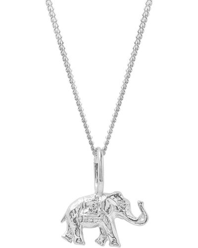 Katie Mullally Elephant Sterling Necklace - Metallic