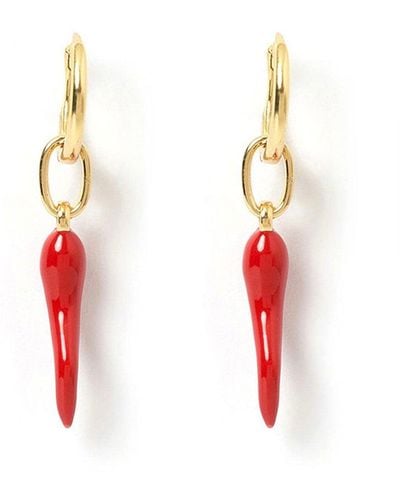 ARMS OF EVE Cornicello Charm Earrings - Red