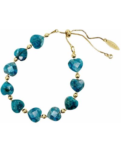 Farra Heart-shaped Apatite Adjustable Bracelet - Blue