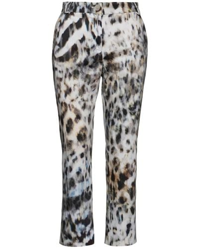 Conquista Animal Print Fitted Trousers - Black