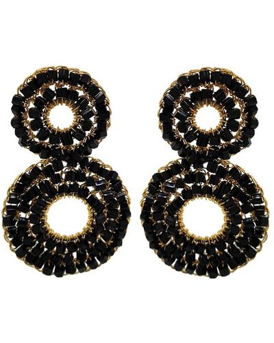 Lavish by Tricia Milaneze Nyx Mini Handmade Crochet Earrings - Black