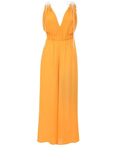 blonde gone rogue Eternal Summer Jumpsuit, Upcycled Polyester, In Yellow - Orange