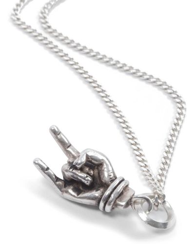 Wild Sons Rebel Silver Necklace - White