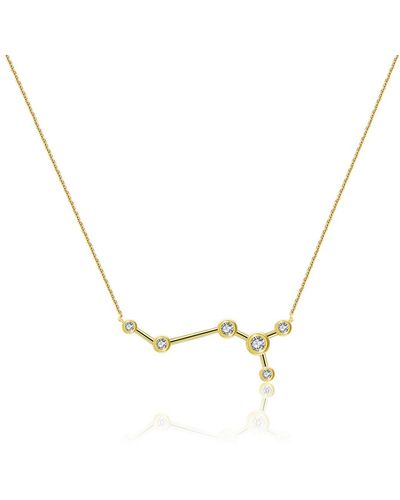 Genevieve Collection Scorpio Zodiac Constellation Necklace 18k Yellow & Diamond - Metallic
