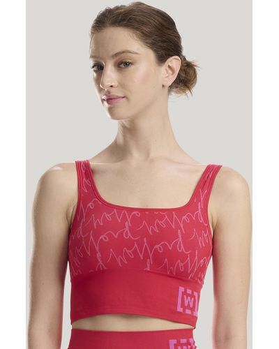 Wolford W Athleisure Crop Top Bra, Femme, Glow/Orchid, Taille - Rouge