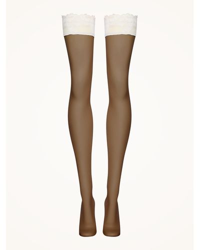 Wolford Nude 8 Lace Stay-Up, Femme, Caramel/, Taille - Blanc