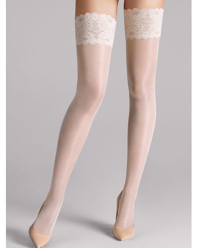 Wolford Satin Touch 20 Stay-Up - Bianco
