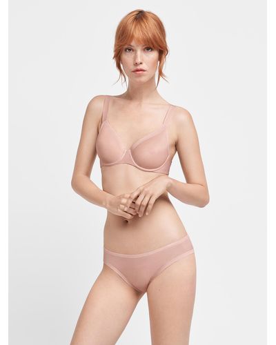 Wolford Sheer Touch Flock Tanga, Femme, , Taille - Rose
