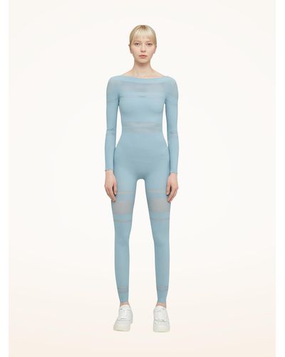Wolford Net Lines Jumpsuit, Femme, , Taille - Bleu