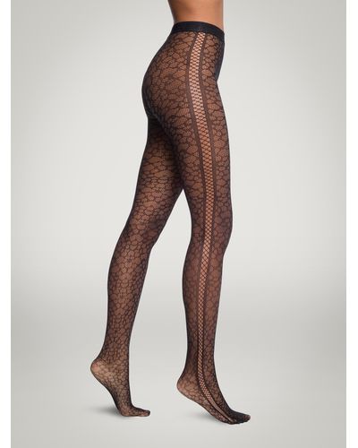 Wolford Leo Net Tights, Femme, , Taille - Noir