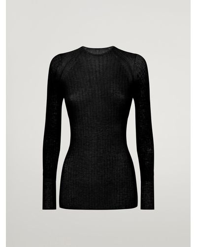 Wolford Air Wool Top Long Sleeves, Femme, , Taille - Noir