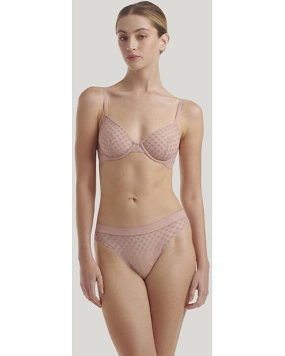 Wolford Sheer Logo Full Cup Bra, Femme, Powder, Taille - Rose
