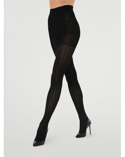 Wolford Merino Jacquard Tights, Femme, , Taille - Noir