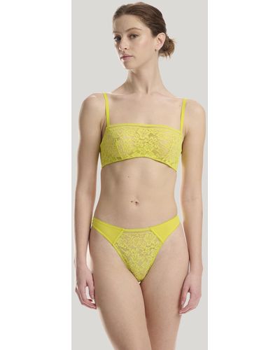 Wolford Straight Laced Balconnet Bra, Femme, , Taille - Jaune
