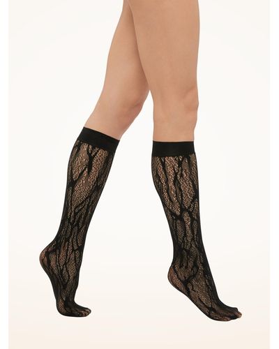 Wolford Snake Lace Knee-Highs, Femme, , Taille - Noir