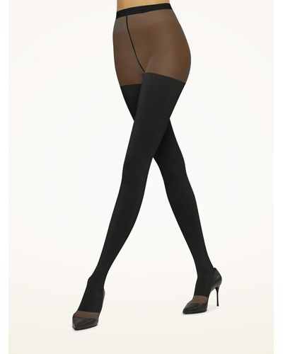 Wolford Shiny Sheer Tights, Femme, /Pewter, Taille - Noir