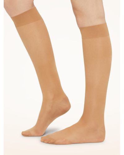 Wolford Mi-Bas Semi-Transparents Pure Energy 30 Leg Vitalizer, Femme, , Taille - Multicolore