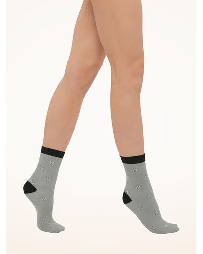 Wolford The W Cotton Socks, Femme, /Ash, Taille - Neutre