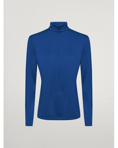 Wolford Thermal Top Long Sleeves, Femme, Sodalite, Taille - Bleu