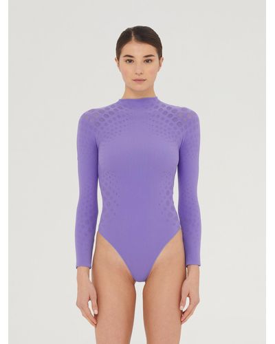 Wolford Dots Illusion Net Body - Violet