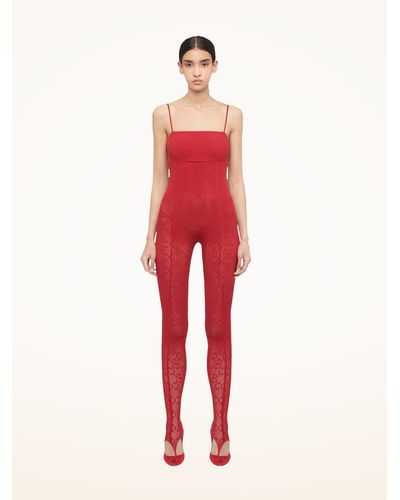 Wolford Intricate Sheer Pattern Jumpsuit, Femme, Autumn, Taille - Rouge