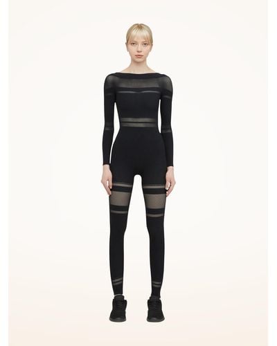 Wolford Net Lines Jumpsuit, Femme, , Taille - Noir