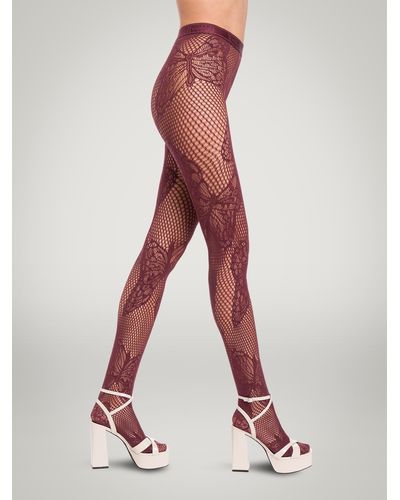 Wolford Butterfly Net Tights - Rouge